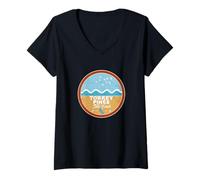 Femme Torrey Pines State Beach, Californie, Californie, Beach Lover Waves T-Shirt avec Col en V