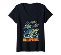 Femme Tortue des îles Galapagos T-Shirt avec Col en V