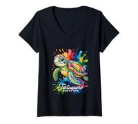 Femme Tortuguero, Costa Rica Tortue de mer - Souvenir T-Shirt avec Col en V