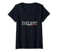 Femme Toscane Italie Minimaliste T-Shirt avec Col en V