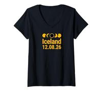 Femme Total Solar Eclipse in Islande Path of Totality Tops & Stuff T-Shirt avec Col en V