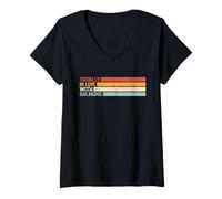 Femme Totally in Love with Salmons rétro pour homme Fisherman T-Shirt avec Col en V