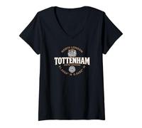Femme Tottenham North London Coordonnates Label 2C T-Shirt avec Col en V