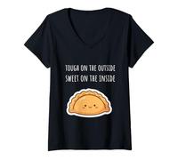 Femme Tough on The Outside Sweet on The Inside Empanada Lover T-Shirt avec Col en V