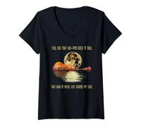Femme Toujours comme ce Vieux Rock 'n' Roll ce Genre de Musique T-Shirt avec Col en V