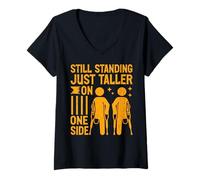 Femme Toujours debout juste plus haut d'un côté amputé T-Shirt avec Col en V