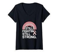 Femme Toujours Lutter Contre Le Cancer du Sein 2026 T-Shirt avec Col en V