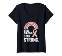 Femme Toujours Lutter Contre Le Cancer du Sein 2026 T-Shirt avec Col en V