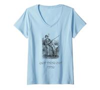 Femme Toujours Penser à la pêche (déclaration de pêcheur Amusant) T-Shirt avec Col en V