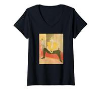 Femme Toulouse Lautrec - La Clowness Assis #2 T-Shirt avec Col en V