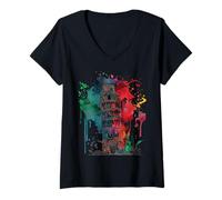 Femme Tour de Pise Italienne - Tour de Pise en Toscane T-Shirt avec Col en V