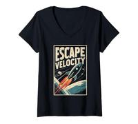 Femme Tourisme Spatial Escape Velocity T-Shirt avec Col en V