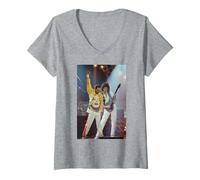 Femme Tournage vidéo de Queen Freddie Mercury Brian May The Miracle T-Shirt avec Col en V