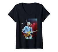 Femme Tournée Dire Straits on Every Street de Mark Knopfler 1991 T-Shirt avec Col en V