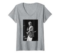 Femme Tournée Invisible Touch du Guitariste de Genesis Mike Rutherford T-Shirt avec Col en V