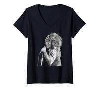 Femme Tournée Mondiale Break Every Rule 1987 de Tina Turner T-Shirt avec Col en V