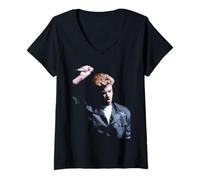 Femme Tournée Mondiale de George Michael Faith, One More Try, Londres 1988 T-Shirt avec Col en V