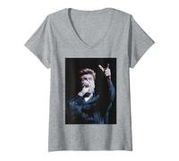 Femme Tournée Mondiale de George Michael Solo Faith à Londres Post Wham ! 1988 T-Shirt avec Col en V