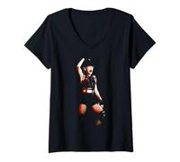 Femme Tournée Mondiale de Madonna Blonde Ambition : Live Justify My Love 1990 T-Shirt avec Col en V