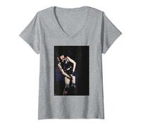 Femme Tournée Mondiale de Madonna Justify My Love, la Pop Star Blonde Ambition T-Shirt avec Col en V