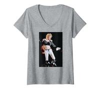 Femme Tournée Mondiale de Madonna Live Blonde Ambition à Wembley en 1990 T-Shirt avec Col en V