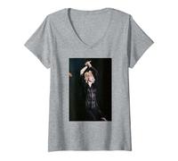 Femme Tournée Mondiale de Madonna Live Justify My Love Blonde Ambition en 1990 T-Shirt avec Col en V