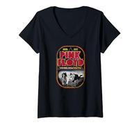 Femme Tournée mondiale de Pink Floyd Atom Heart Mother Distressed T-Shirt avec Col en V