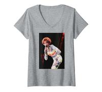 Femme Tournée Mondiale de Whitney Houston I'm Your Baby Tonight Wembley T-Shirt avec Col en V