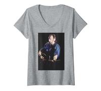 Femme Tournée mondiale du Fantôme de Tom Joad avec The Boss Bruce Springsteen 1996 T-Shirt avec Col en V