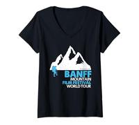 Femme Tournée Mondiale du Festival du Film de Montagne de Banff T-Shirt avec Col en V