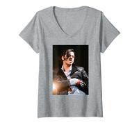Femme Tournée Mondiale INXS Live Elegantly Wasted 1997 Michael Hutchence T-Shirt avec Col en V