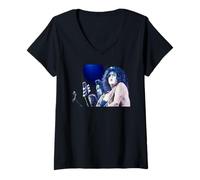 Femme Tournée Mondiale Kiss Alive de Paul Stanley et Gene Simmons 1996 T-Shirt avec Col en V