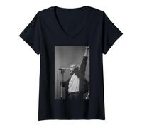 Femme Tournée Mondiale Live Invisible Touch de Phil Collins Genesis Singer T-Shirt avec Col en V