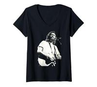 Femme Tournée Mondiale « One for All » de Barry Gibb Bee Gees 1989 T-Shirt avec Col en V