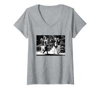 Femme Tournée New Kids on The Block No More Games 1991 T-Shirt avec Col en V