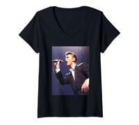 Femme Tournée Sound & Vision de David Bowie avec Chant en Direct 1990 T-Shirt avec Col en V