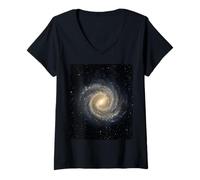 Femme Tournesol Galaxy M63 Astronomie Amoureux de l'espace T-Shirt avec Col en V
