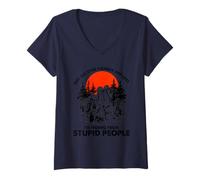 Femme Tous ceux qui errent ne sont pas perdus, je me cache des gens stupides T-Shirt avec Col en V
