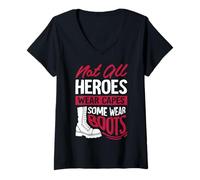 Femme Tous Les héros ne Portent Pas des Capes, Certaines Bottes T-Shirt avec Col en V