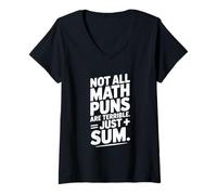 Femme Tous Les Jeux de Mots de mathématiques ne sont Pas terribles, Juste Sommer T-Shirt avec Col en V