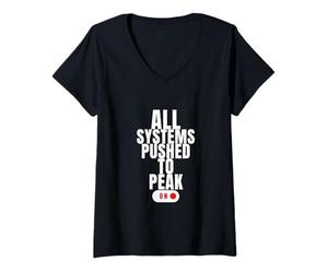 Femme Tous Les systèmes poussés au pic T-Shirt avec Col en V