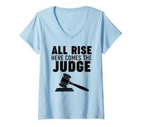 Femme Tous lève-toi, Voici Le Juge T-Shirt avec Col en V