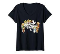 Femme Toussaint catholique St Joseph Marie Thérèse Jude Cecelia T-Shirt avec Col en V