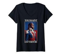 Femme Toussaint Louverture Haïti T-Shirt avec Col en V