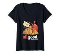 Femme Tout bon employé des postes Life Mail Post Office Worker Funny T-Shirt avec Col en V