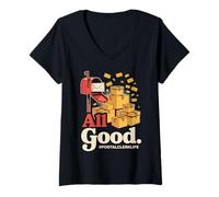 Femme Tout bon employé des postes Life Mail Post Office Worker Funny T-Shirt avec Col en V