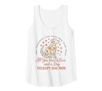 Femme Tout ce dont vous avez besoin, c'est de l'amour et d'une thérapie pour chiens, maman florale, femmes Débardeur