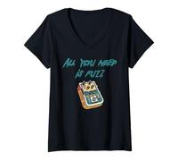 Femme Tout ce Dont Vous Avez Besoin est Un Guitariste Fuzz Funny Musicien T-Shirt avec Col en V