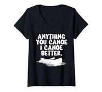 Femme Tout ce Que Vous Pouvez Faire du canoë, Je Le Fais Mieux T-Shirt avec Col en V