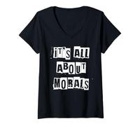 Femme Tout est Question de Morale T-Shirt avec Col en V
